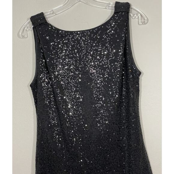 INC Medium Women’s Pin Up Black Sequin Low Back Dress Bow Retro Pin Up Shift - Picture 5 of 6